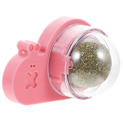 BUGUUYO Katze Mu Tian Polygonum Ball Katze Lecken Spielzeug Selbstklebender Ball Mit Katzenminze Katzenspielzeug Für Drinnen Katzenminze Wandball Auto Pp Locken Rosa Rotieren Silberrebe von BUGUUYO