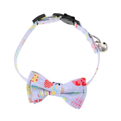 BUGUUYO Katzenhalsband Lieferungen Für Den Ostertag Haustierzubehör Für Ostern Halskette Mit Welpenhalsband Osterhundebögen Hundehalsband Polyester Violett Hase Eier von BUGUUYO