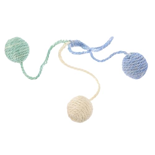 BUGUUYO Katzenspielzeugball Sisalball Spielzeug 3 Farben hängende Katzenbälle für Hauskatzen Kratzspiel BUGUUYO Katzenspielzeugball Sisalball Spielzeug 3 Farben hängende Katzenbälle für Hauskatzen Kratzspiel von BUGUUYO