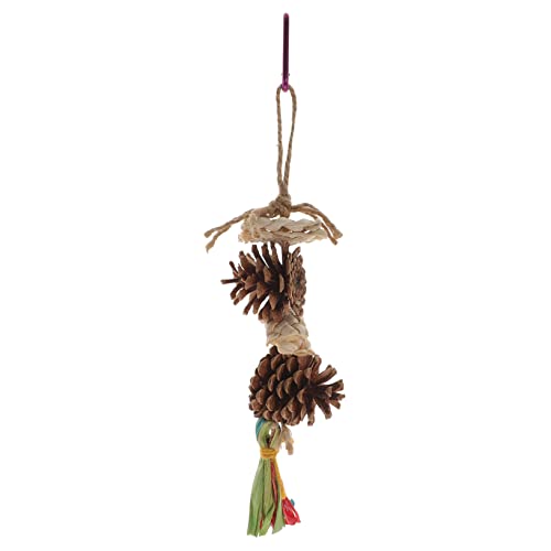 BUGUUYO Vogelkäfig-Spielzeug Tannenzapfen-holzspielzeug Für Papageien Vogel-beißspielzeug Sittich-zubehör Großes Vogel-kauspielzeug Mit Quaste von BUGUUYO