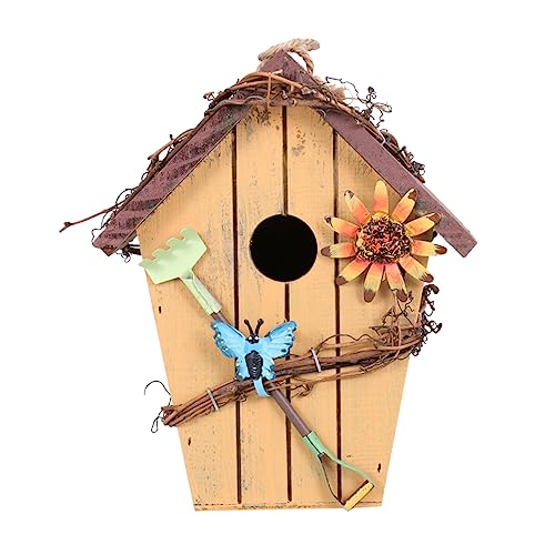 BUGUUYO Ländliches Holz Vogelhaus mit Dach Dekorativer Hängender Anhänger für Garten und für Freunde Einzigartiges Hochzeiten BUGUUYO Ländliches Holz Vogelhaus mit Dach Dekorativer Hängender Anhänger für Garten und für Freunde Einzigartiges Hochzeiten von BUGUUYO