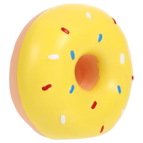 BUGUUYO Latexspielzeug für Haustiere Echtistisch Donut Squeaky Haustier Kauspielzeug für Hunde aus Gummi Quetschspielzeug für Welpen Latexball Emulsion Yellow von BUGUUYO