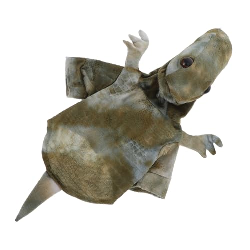 BUGUUYO Dino Kostüm Für Haustiere Lustiger Kapuzenpullover in Plüschtierform Warmes Plüschkleidung Für Hunde Und Katzen Halloween-Cosplay-Outfit von BUGUUYO