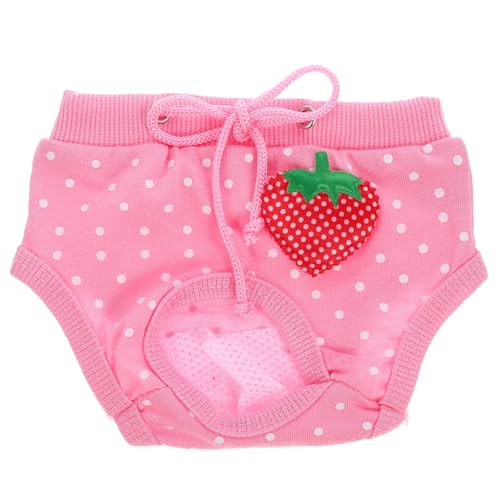 BUGUUYO Pet Diaper Physiologische Hosen Für Rüden Wiederverwendbare Unterwäsche Mit Erdbeermuster Für Hündchen Hitze Und Aufregungsurination von BUGUUYO