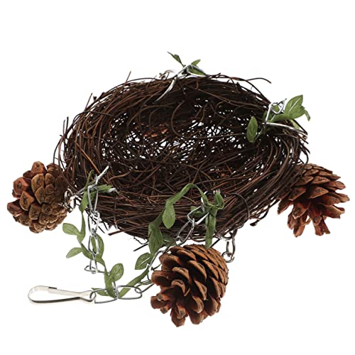 BUGUUYO Rattan Vogel Nest Für Käfige Hängendes Vogelspielzeug Für Papageien Wellensittiche Und Nymphensittiche Fördert Koordination Und Beugt Schnabelüberwuchs BUGUUYO Rattan Vogel Nest Für Käfige Hängendes Vogelspielzeug Für Papageien Wellensittiche Und Nymphensittiche Fördert Koordination Und Beugt Schnabelüberwuchs von BUGUUYO