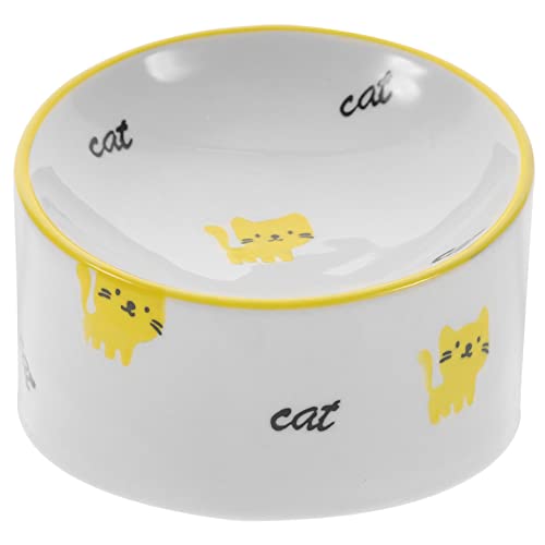 BUGUUYO Neigbarer Katzennapf aus Keramik Wasserspender für Haustiere erhöhter Futternapf für Katzen Katzennäpfe pet Water Bowl Hundenäpfe Hundezubehör Katzenversorgung Halswirbelsäule Bart von BUGUUYO