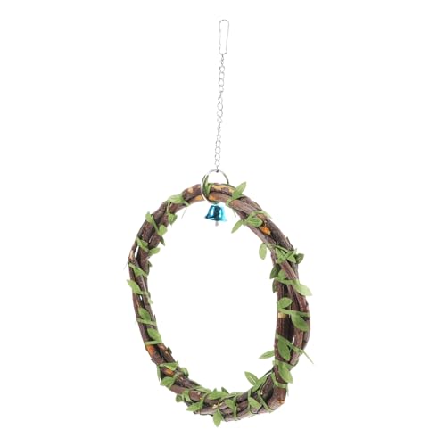 BUGUUYO Papagei Schaukelspielzeug Lustiger Vogelständer Mit Rattanring Für Papageien Zur Steigerung Aktivität Und Erkundungsspielzeug Für Glocken Design von BUGUUYO