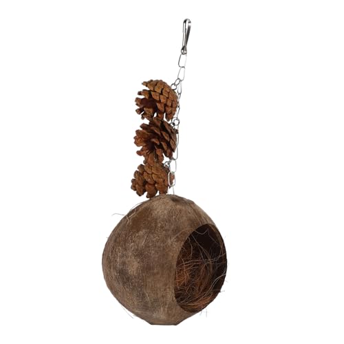 BUGUUYO Papagei Sittich Nest Hängen Vogel Nest Spielzeug Kokosnüsse Shell Vogel Schaukel Vogel Käfig Zubehör Bequeme Vogel Hängematte von BUGUUYO