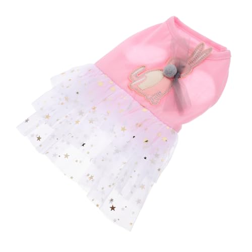 BUGUUYO Elegantes Hundekleid für Partys mit Kaninchen-Tutu-Rock leicht und stylisch für Hunde Rosa Größe S von BUGUUYO