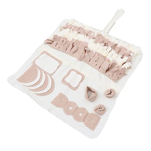 BUGUUYO Pet Sniffing Pad Für Fütterung Haustier Duft Hund Nase Schnuppern Mit Welpenspielmatte Ausbildung Groß Schnüffelmatte Beige Plüsch von BUGUUYO