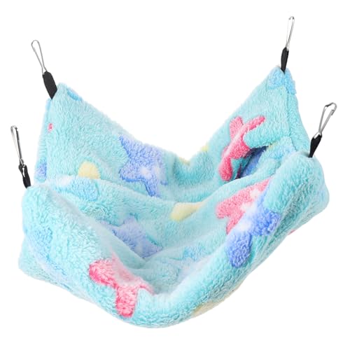 BUGUUYO Plüschschlafsack Winterwarmes Hamsterbett hängend klein Hamsterhängematte für Käfig Nest Hamster Hängematte Haustier Hamster Hängebett Hamsterspielzeug Hamsterbetten Flanell Grün von BUGUUYO