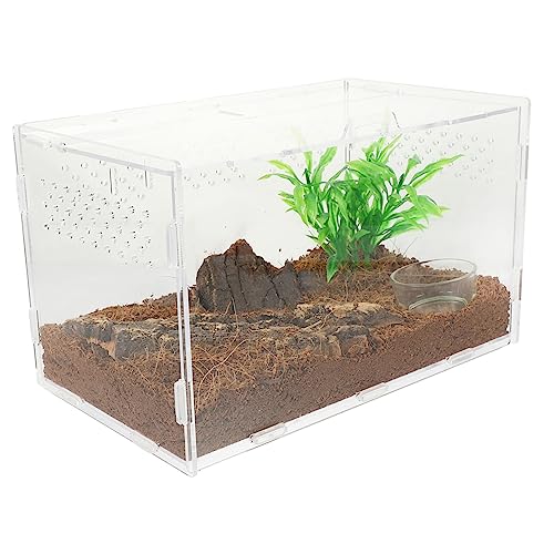 BUGUUYO Reptilien Terrarium aus Transparente Zuchtbox für Kleine Reptilien Terrarium Käfig mit Belüftungsöffnungen zu Reinigen für Schildkröten Schlangen und Frösche Zubehörteile BUGUUYO Reptilien Terrarium aus Transparente Zuchtbox für Kleine Reptilien Terrarium Käfig mit Belüftungsöffnungen zu Reinigen für Schildkröten Schlangen und Frösche Zubehörteile von BUGUUYO