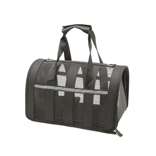 BUGUUYO Tragbare Tragetasche Für Haustiere Für Hunde Verstellbare Handtasche Netz-Design Schwarz Größe L von BUGUUYO