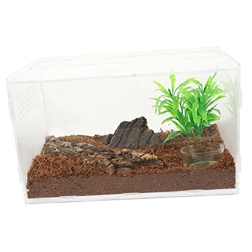 BUGUUYO Transparentes Terrarium Eidechsenkäfig Schlangengehege Reptilienterrarium Inkubator Für Schildkröteneier Eidechsenbecken Schildkrötenkäfige Lebensraum Für Frösche Gehäuse Acryl von BUGUUYO