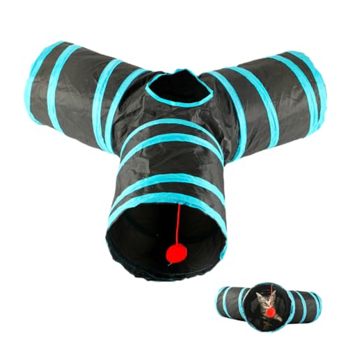 BUGUUYO Faltbarer Katzenspieltunnel aus Polyester Kätzchenspielzeug interaktives Katzenzubehör für Hauskatzen BUGUUYO Faltbarer Katzenspieltunnel aus Polyester Kätzchenspielzeug interaktives Katzenzubehör für Hauskatzen von BUGUUYO