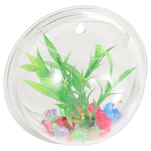 BUGUUYO Wand Goldfischglas Acrylblasentanks Hydroponische Fischvase Bubble-Betta-Aquarium Töpfe Für Drinnen Töpfe Für Zimmerpflanzen Blumenvasen Acryl Glasvase Großer Blumentopf Anlage von BUGUUYO