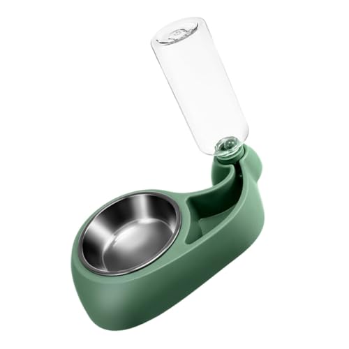 BUGUUYO Dual Use Pet Futter Und Wasserspender Abnehmbarer Wassernapf Für Hunde Und Katzen Transparentes Flaschendesign rutschfeste Basis Für Zuhause Und Tiergeschäfte Grün von BUGUUYO