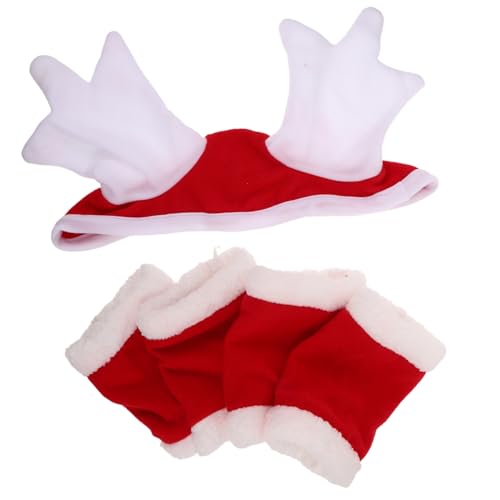 BUGUUYO Weihnachts Pferde Kostüm mit Santa Mütze und Beinwickeln Leichtes Atmungsaktives Pferde Party Zubehör für Weihnachtsparaden Festliche Feiern und Tier Verkleiden von BUGUUYO