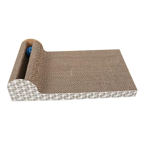 BUGUUYO kratzbaum für Katzen horizontaler Katzenkratzer Katzenkratzbett Katzenbett aus Pappe katzenkratzmatte kratzmatte für Katzen Katzenkletterpfosten Kratzspielzeug für Katzen Brown von BUGUUYO