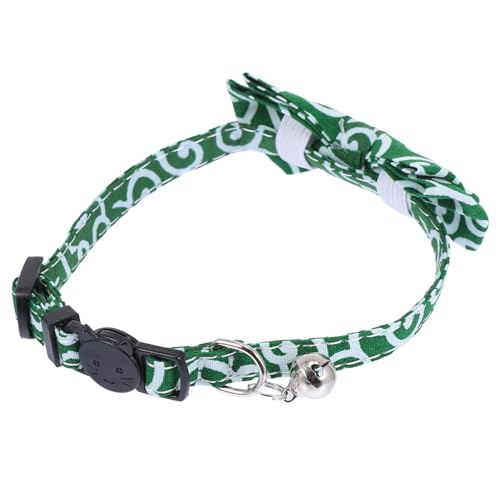 Haustierhalsband mit Katzenhalskette Welpen Glocke Smoking Katze Kitten katzenzubehöhr für Haustiere Sicherheitshalsband für Tuch Green BUGUUYO von BUGUUYO