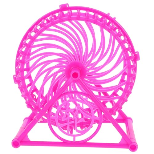 BUGUUYO Silent Hamster Laufrad Mit Ständer Geräuschloses Übungsrad Für Kleine Haustiere Wie Zwerghamster Mäuse Und Meerschweinchen Sichere Und Stabile Konstruktion Rosa Design von BUGUUYO