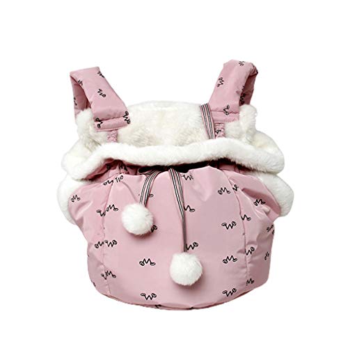 BUIDI Pet Cute Tragetasche Warm Front Hanging Chest Pack Halbgeschlossener Schulterrucksack Schulterpackung Pink von BUIDI