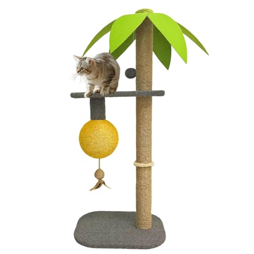 BUIMIT Personalisierbarer Kratzbaum Palme hoch mit verstellbarer Höhe, Katzenkratzbaum mit stabilem Boden und hängendem Ball, Katzenkratzbaum mit Sisalseil für Indoor-Katzen BUIMIT Personalisierbarer Kratzbaum Palme hoch mit verstellbarer Höhe, Katzenkratzbaum mit stabilem Boden und hängendem Ball, Katzenkratzbaum mit Sisalseil für Indoor-Katzen von BUIMIT