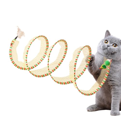 BUKISA Katzenspielzeug-Tunnelnest - Katzentunnel, röhrenförmiges Katzenspielzeug | Tragbares interaktives Haustier-Abenteuer-Tunnelspielzeug, interaktives Katzenfederspielzeug für Katzen, Hunde, von BUKISA