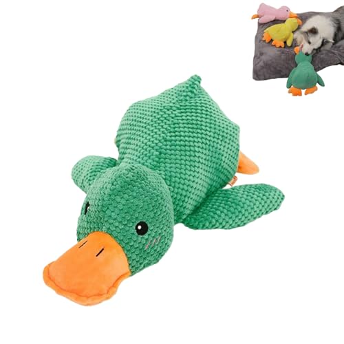BUKISA Zentric Quack-Quack Duck Dog Toy, The Mellow Dog Calming Duck, Cute No Stuffing Duck with Soft Squeaker, Classic Duck Dog Squeak Toy, Durable Squeaky Dog Toys for Indoor Small Dog (Green) von BUKISA