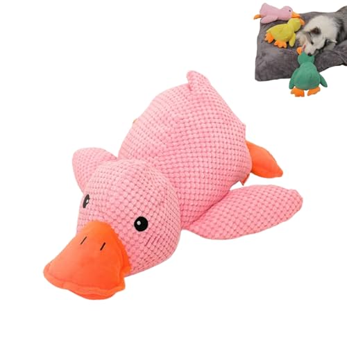 BUKISA Zentric Quack-Quack Duck Dog Toy, The Mellow Dog Calming Duck, Cute No Stuffing Duck with Soft Squeaker, Classic Duck Dog Squeak Toy, Durable Squeaky Dog Toys for Indoor Small Dog (Pink) von BUKISA