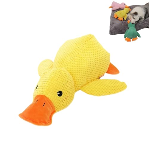 BUKISA Zentric Quack-Quack Duck Dog Toy, The Mellow Dog Calming Duck, Cute No Stuffing Duck with Soft Squeaker, Classic Duck Dog Squeak Toy, Durable Squeaky Dog Toys for Indoor Small Dog (Yellow) von BUKISA