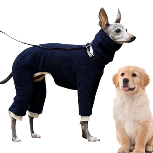 Ganzkörper-Hundemantel, Haustierpullover, dehnbar, 4 Beine, vollständig bedeckt, elastisch, hoher Kragen, einfarbig, Einteiler für kleine, mittelgroße und große Hunde von BUKISA
