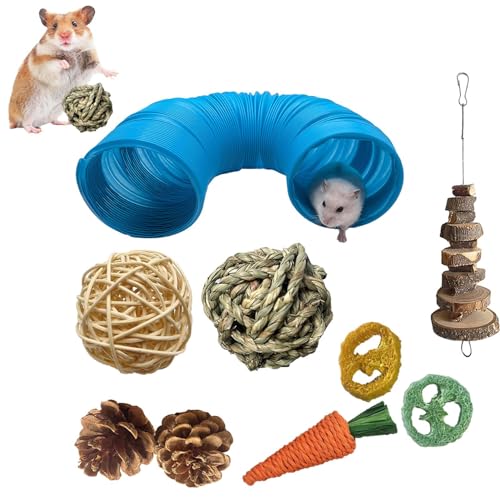 Kaninchen Kauspielzeug, Meerschweinchen Heuhase Kauspielzeug Heuhase Kauspielzeug Set Haustier Beißset Kaninchen Anreicherung Spielzeug für kleine Haustiere Zähne Schleifen von BUKISA