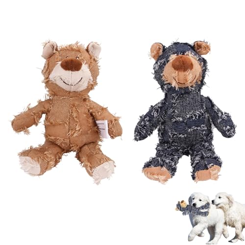 Petsboro Robust Bear, Petsboro Chew Bear Dog Toy, Big Dog Toys, Indestructible Robust Bear Dog Toy, Stuffed Animal Chew Toys for Dog Companions, Designed for Heavy Chewers (L,2PCS-B) von BUKISA