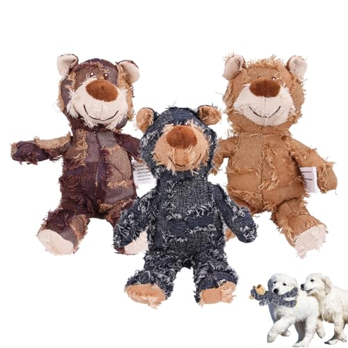 Petsboro Robust Bear, Petsboro Chew Bear Dog Toy, Big Dog Toys, Indestructible Robust Bear Dog Toy, Stuffed Animal Chew Toys for Dog Companions, Designed for Heavy Chewers (L,3PCS) von BUKISA