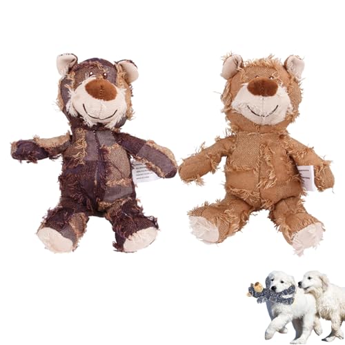 Petsboro Robust Bear, Petsboro Chew Bear Dog Toy, Big Dog Toys, Indestructible Robust Bear Dog Toy, Stuffed Animal Chew Toys for Dog Companions, Designed for Heavy Chewers (S,2PCS-C) von BUKISA