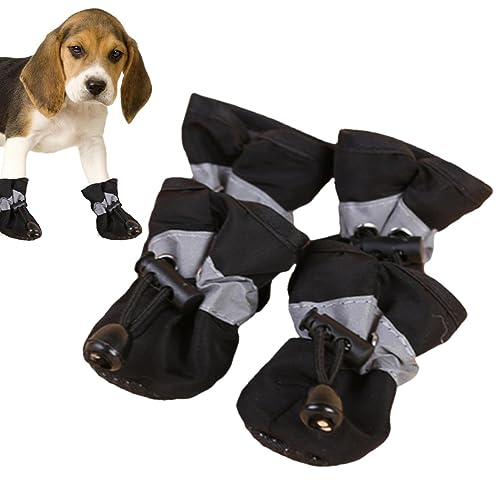Wasserdichte Hundeschuhe | Haustierschuhe Regenstiefel für Hunde – Hundestiefel & Pfotenschutz, wasserdichter Hundepfotenschutz mit verstellbarem Kordelzug, Hundeschuhe für heißen Bürgersteig von BUKISA