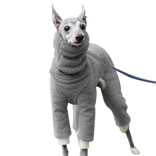 Winter-Hundepullover, Winter-Hundejacke, dehnbar, 4 Beine, vollständig bedeckt, elastisch, hoher Kragen, einfarbig, Einteiler für kleine, mittelgroße und große Hunde von BUKISA