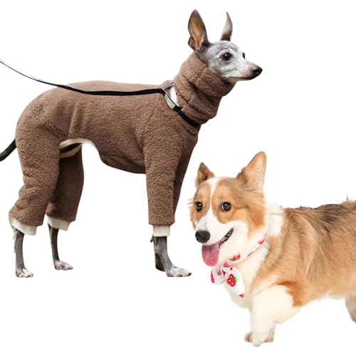 Winter-Hundepullover – Haustierpullover | 4 Beine, vollständig bedeckt, hoher Kragen, dehnbar, dick, elastisch, Ganzkörper-Hundemantel für Labrador, Golden Retriever von BUKISA