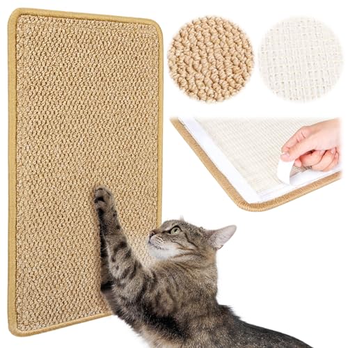 Kratzmatte Katze 60x40cm Kratzteppich Wand mit Klettverschluss Selbstklebend, Sisalmatte Premium Dicke Sisal-Imitat Kratzpad für Katzen Widerstandsfähig für Schutz von Sofa, Tür und Möbel Kratzmatte Katze 60x40cm Kratzteppich Wand mit Klettverschluss Selbstklebend, Sisalmatte Premium Dicke Sisal-Imitat Kratzpad für Katzen Widerstandsfähig für Schutz von Sofa, Tür und Möbel von BULANGDE