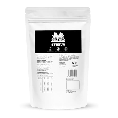 BULL & BULLY – Big Bully Strauß 250g Frische Beute Trockenfutter für Starke & aktive Hunde – Hundefutter mit viel Protein für sportliche Hunderassen BULL & BULLY – Big Bully Strauß 250g Frische Beute Trockenfutter für Starke & aktive Hunde – Hundefutter mit viel Protein für sportliche Hunderassen von BULL & BULLY