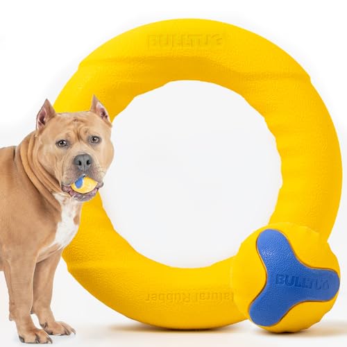 BULLTUG WERPOWER Power Duo - Apportierspielzeug Pack - Extrem langlebiger Kauring und Hüpfball Entwickelt für Aggressive Kauer und Zerrer - Su. von BULLTUG