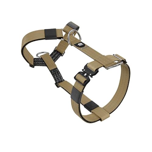 Bullyion Original Equipment Mini Trinity Geschirr für kleine Hunde und Welpen, Softcell-Polsterung, Hundetrainer-Wahl, Lockforce-Schnalle und 3 Leinen-Befestigungspunkte, Grenadier Tan(Größe A) von BULLYION ORIGINAL EQUIPMENT