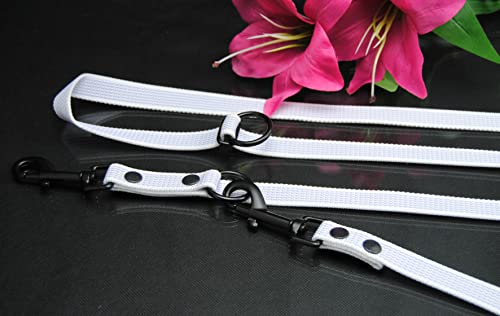 EXTRA Lange Doppelführleine gummiert 20mm x 2m verstellbar weiß schwarzer Karabiner EXTRA Lange Doppelführleine gummiert 20mm x 2m verstellbar weiß schwarzer Karabiner von BULLYZEI