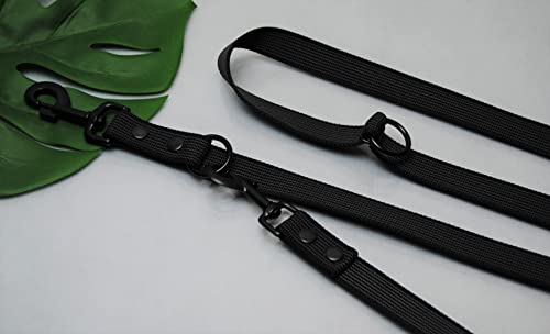 EXTRA Lange Leine verstellbar Grau-Schwarz, gummiert 3m x 25mm, schwarzer Karabiner EXTRA Lange Leine verstellbar Grau-Schwarz, gummiert 3m x 25mm, schwarzer Karabiner von BULLYZEI