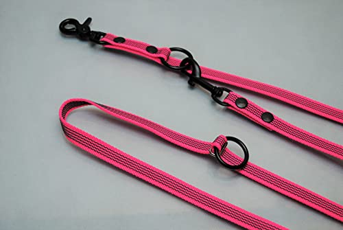 Extra Lange Leine Neon-Pink, gummiert 4-Fach verstellbar 3m x 15mm, Scheren-Karabiner Extra Lange Leine Neon-Pink, gummiert 4-Fach verstellbar 3m x 15mm, Scheren-Karabiner von BULLYZEI