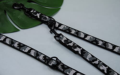 Führleine EXTRA-LANG verstellbar 4m x 25mm Schneetarn (schwarzer Karabiner) von BULLYZEI