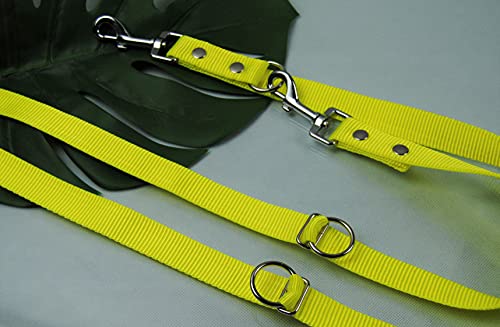Führleine NEON-GELB verstellbar 2m x 25mm V-Leine von BULLYZEI
