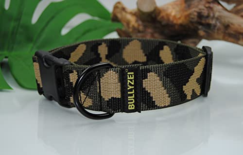 Halsband Nylon 4cm breit, Gr.M-L Tarn (P) von BULLYZEI