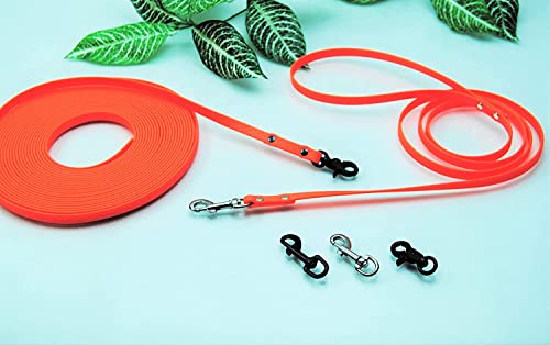 Hundeleine Gummi PVC Neon-Orange 10mm x 7m MIT Schlaufe Silber Karabiner Schleppleine Welpenleine Hundeleine Gummi PVC Neon-Orange 10mm x 7m MIT Schlaufe Silber Karabiner Schleppleine Welpenleine von BULLYZEI